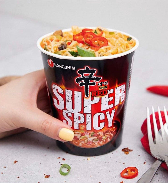 🌶️🌶️  [Nongshim] Shin Ramyun RED Super Spicy Noodles (Cup, 68g), 1pc